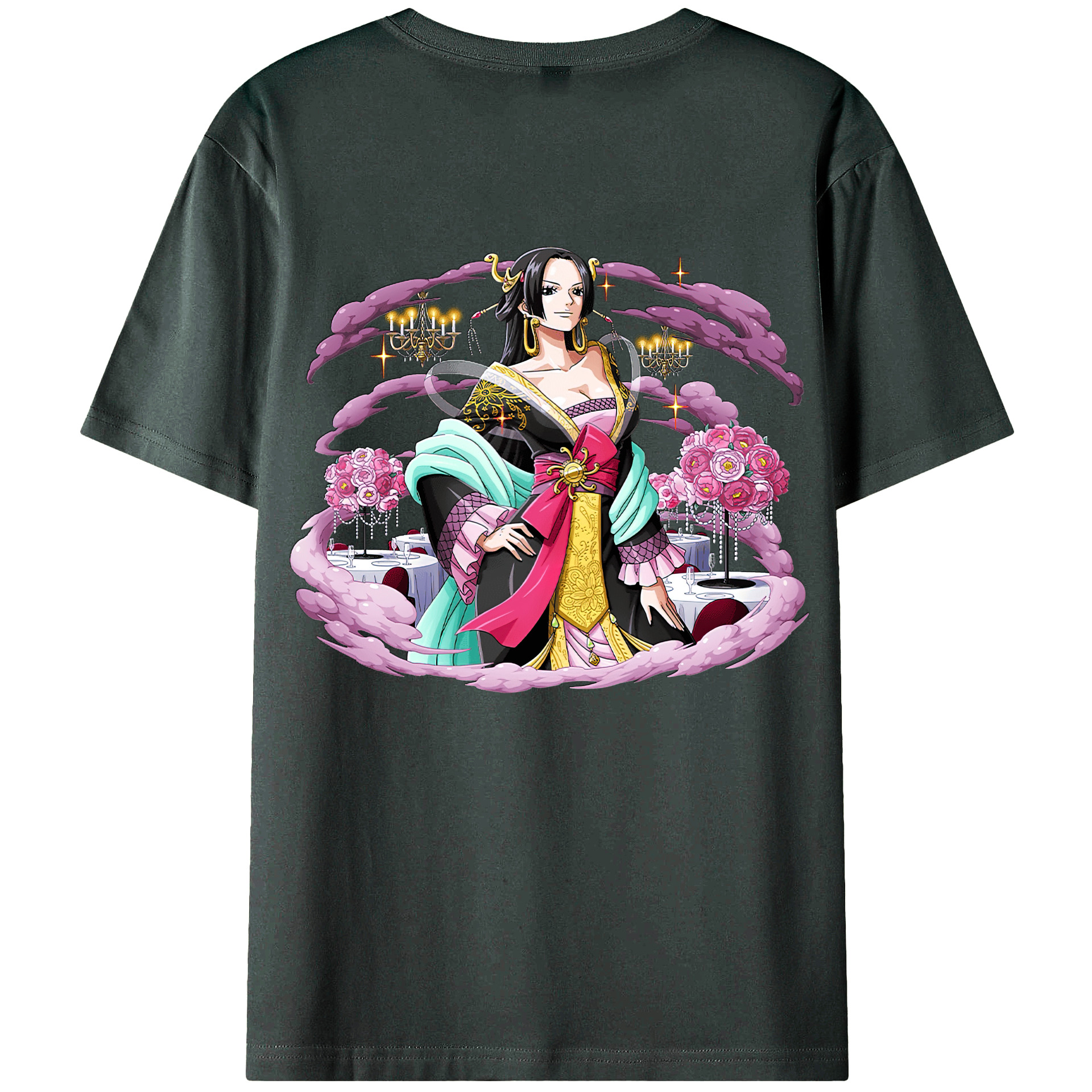 ワンピース ボア・ハンコック ONE PIECE Boa·Hancock 綿100％ メンズ半袖Tシャツ（バックプリント） 通気性